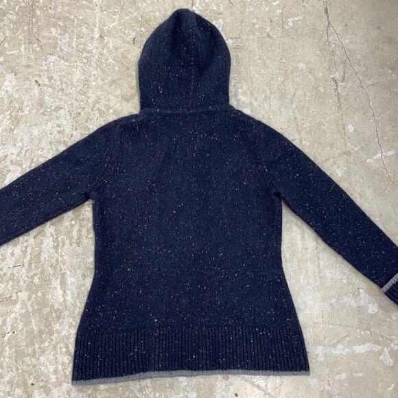 Patagonia Ranchito Hoodie Womens M Blue Flecked Knit Henley Sweater Pullover - Picture 4 of 14